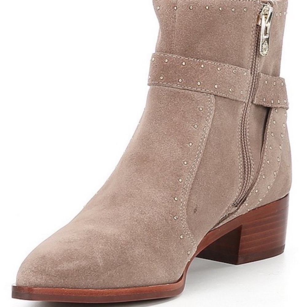 Antonio Melani Linadee Suede Studded Detail Block Heel Booties - Picture 2 of 16